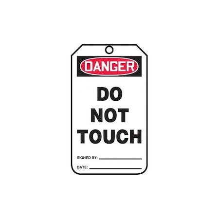 Accuform Safety Tags, DANGER DO NOT TOUCH, 5.75in x 3.25in, RP-Plastic, 25PK MDT209PTP